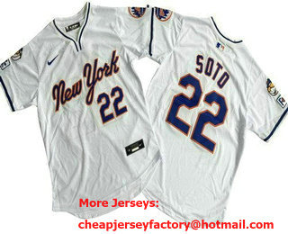 Men's New York Mets #22 Juan Soto White Alternate Limited Jersey