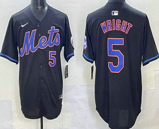 Men's New York Mets #5 David Wright Black Limited Jersey