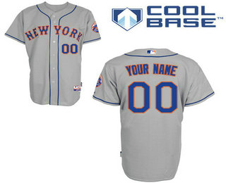 Men's New York Mets Customized Gray Jersey