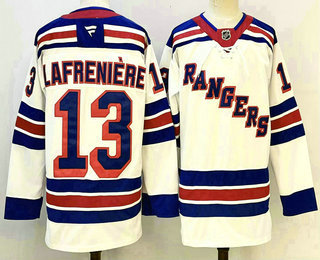 Men's New York Rangers #13 Alexis Lafreniere White Authentic Jersey