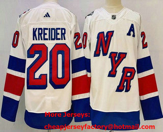 Men's New York Rangers #20 Chris Kreider White 2024 Stadium Series Authentic Jersey