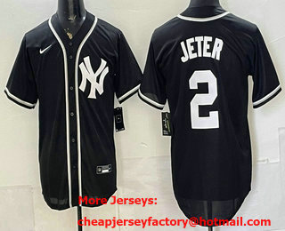 Men's New York Yankees #2 Derek Jeter 2026 Black Fashion Cool Base Jersey