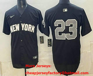 Men's New York Yankees #23 Don Mattingly Without Name Grey Alternate Limited Stitched Jersey