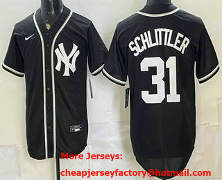 Men's New York Yankees #31 Cam Schlittler 2026 Black Fashion Cool Base Jersey