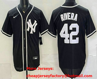 Men's New York Yankees #42 Mariano Rivera 2026 Black Fashion Cool Base Jersey