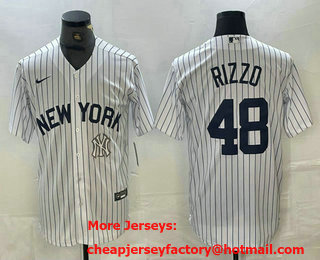 Men's New York Yankees #48 Anthony Rizzo White 2024 Cool Base Stitched Jersey 12