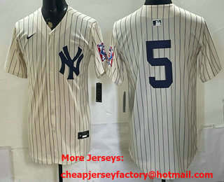 Men's New York Yankees #5 Joe DiMaggio Cream 1939 Throwback Jersey