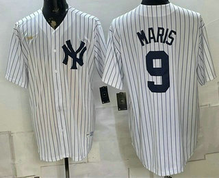 Men's New York Yankees #9 Roger Maris White Home Cool Base Stitched Jersey