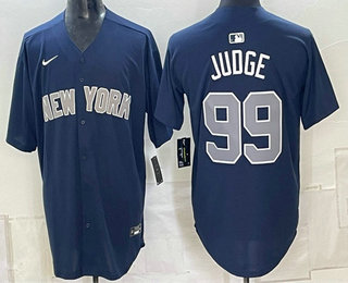 Men's New York Yankees #99 Aaron Judge Navy Limited Stitched Jersey