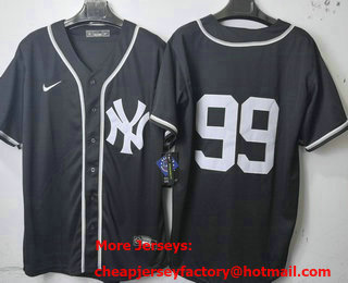Men's New York Yankees #99 Aaron Judge Without Name 2026 Black Fashion Cool Base Jersey