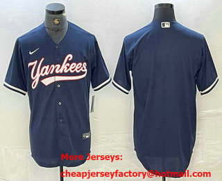 Men's New York Yankees Blank Navy Blue 2024 Cool Base Stitched Jersey