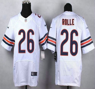 Men's Nike Chicago Bears #26 Antrel Rolle White Road NFL Nike Elite Jersey