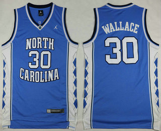 Men's North Carolina Tar Heels #30 Rasheed Wallace Light Blue College Basketball Swingman Jersey