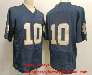 Men's Notre Dame Fighting Irish #10 Sam Hartman Elite Navy College Football Jersey