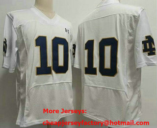 Men's Notre Dame Fighting Irish #10 Sam Hartman Elite White College Football Jersey