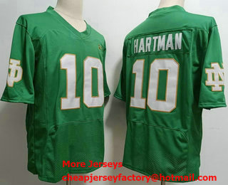 Men's Notre Dame Fighting Irish #10 Sam Hartman Green College Football Jersey