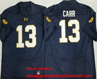 Men's Notre Dame Fighting Irish #13 CJ Carr Navy 2026 College Football Jersey