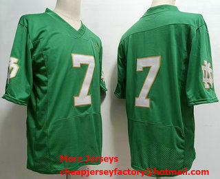 Men's Notre Dame Fighting Irish #7 Audric Estime No Name Green College Football Jersey