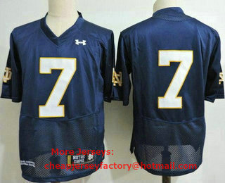 Men's Notre Dame Fighting Irish #7 Brendon Clark Navy College Football Jersey