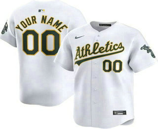 Men's Oakland Athletics Customized White Limited Jersey