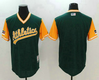 Men's Oakland Athletics Majestic Green-Yellow 2018 Players' Weekend Authentic Team Jersey