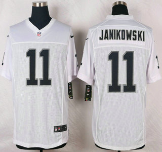 Men's Oakland Raiders #11 Sebastian Janikowski Nike White Elite Jersey