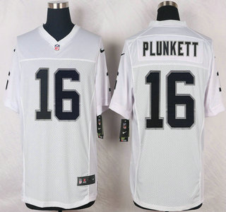 Men's Oakland Raiders #16 Jim Plunkett Nike White Elite Jersey
