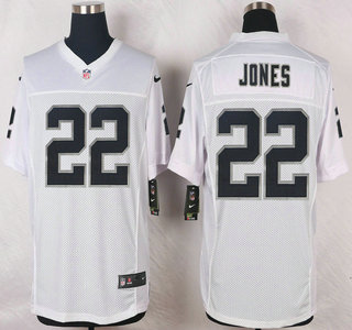 Men's Oakland Raiders #22 Taiwan Jones Nike White Elite Jersey