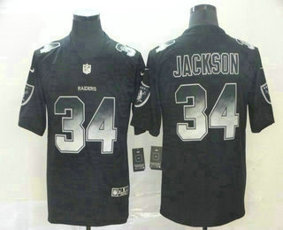 Men's Oakland Raiders #34 Bo Jackson Black 2019 Vapor Smoke Fashion Stitched NFL Nike Limited Jersey