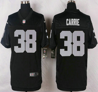 Men's Oakland Raiders #38 T.J. Carrie Nike Black Elite Jersey