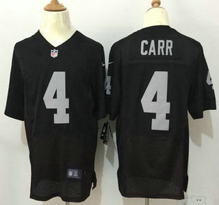 Men's Oakland Raiders #4 Derek Carr Black Team Color 2015 NFL Nike Elite Jersey