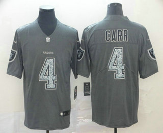 Men's Oakland Raiders #4 Derek Carr Gray Fashion Static 2019 Vapor Untouchable Stitched NFL Nike Limited Jersey