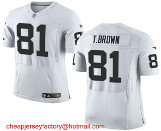 Men's Oakland Raiders #81 Tim Brown NEW White Stitched NFL Retired Player Nike Elite Jersey