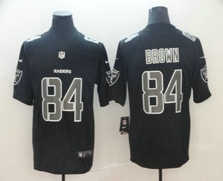 Men's Oakland Raiders #84 Antonio Brown Black 2018 Fashion Impact Black Color Rush Stitched NFL Nike Limited Jersey