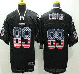 Men's Oakland Raiders #89 Amari Cooper Black USA Flag Fashion NFL Nike Elite Jersey