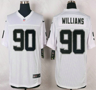 Men's Oakland Raiders #90 Dan Williams Nike White Elite Jersey