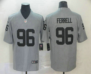 Men's Oakland Raiders #96 Clelin Ferrell Grey 2019 Inverted Legend Stitched NFL Nike Limited Jersey