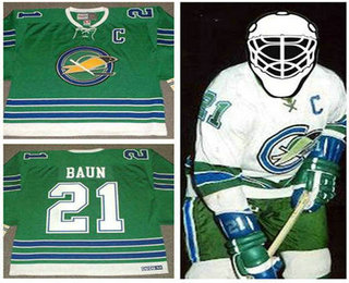 Men's Oakland Seals #21 BOBBY BAUN 1967 CCM Vintage Throwback Home Green Jersey