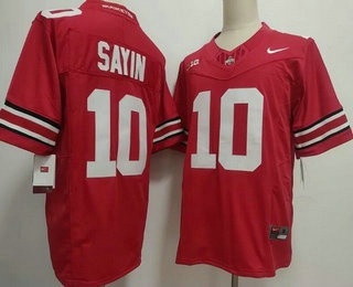 Men's Ohio State Buckeyes #10 Julian Sayin Limited Red FUSE College Football Jersey