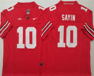 Men's Ohio State Buckeyes #10 Julian Sayin Red 2025 FUSE College Football Jersey