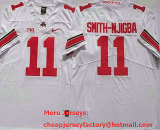 Men's Ohio State Buckeyes #11 Jaxon Smith Njigba White 2022 Vapor Untouchable Stitched Nike Jersey