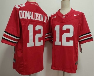 Men's Ohio State Buckeyes #12 CJ Donaldson Red FUSE College Football Jersey