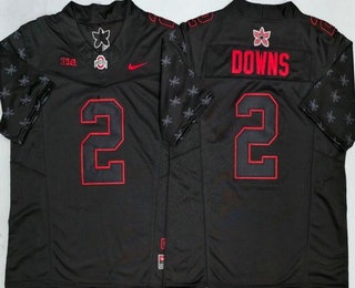 Men's Ohio State Buckeyes #2 Caleb Downs Limited Black Fashion College Football Jersey