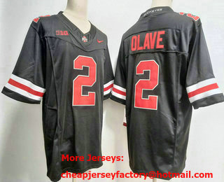 Men's Ohio State Buckeyes #2 Chris Olave Black FUSE College Stitched Jersey