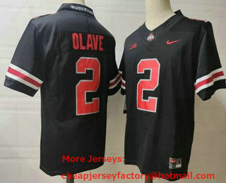 Men's Ohio State Buckeyes #2 Chris Olave Black Red College Football Jersey