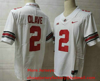 Men's Ohio State Buckeyes #2 Chris Olave Black White College Football Jersey