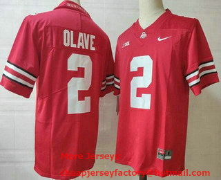 Men's Ohio State Buckeyes #2 Chris Olave Red College Football Jersey