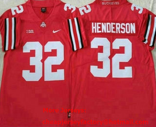 Men's Ohio State Buckeyes #32 TreVeyon Henderson Red 2022 Vapor Untouchable Stitched Nike Jersey