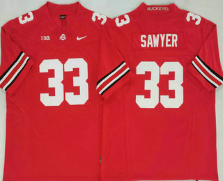 Men's Ohio State Buckeyes #33 Jack Sawyer Red FUSE College Football Jersey