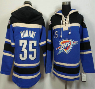 Men's Oklahoma City Thunder #35 Kevin Durant Blue Hoody